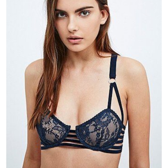LONELY LINGERIE Lulu Strap Bra in Ink / Navy Blue - Picture 1 of 7